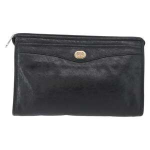 Gucci Leather Clutch Bag Black